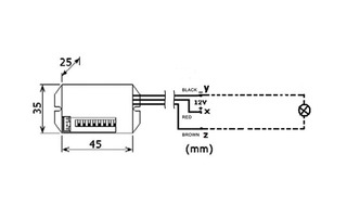 Mini detector de movimiento PIR para empotrar - 12 vDC