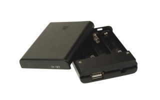 PORTAPILAS PARA 4 x PILA AA (CON CONECTOR USB) + INTERRUPTOR