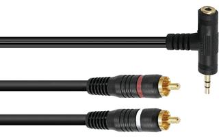 Omnitronic Cable adaptador 3.5 T-Jack / 2xRCA 1.5m