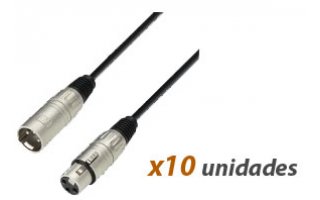 Pack de 10x Cable XLR a XLR 3m  