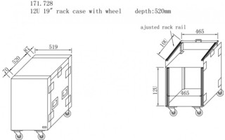 Power Dynamics PD-F12U8 Caja rack 19' con ruedas 12U