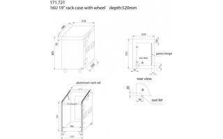 Power Dynamics PD-F16U8 Caja rack 19' con ruedas 16U