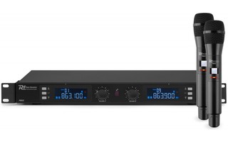 Power Dynamics PD632H Microfono inalambrico de 2 canales UHF digital con 2 micros