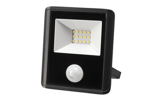 Proyector LED para exterior - 10 W - Blanco Neutro - Carcasa negra - sensor PIR