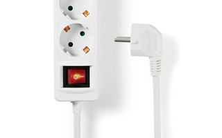 Regleta de Nedis - 5 Tomas Schuko - 2x USB - 1,5 m - Interruptor de Encendido/Apagado - Blanco -