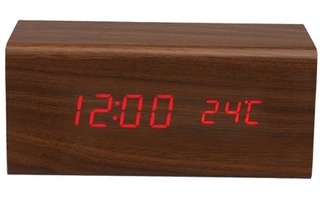 Reloj de madera con caledario y temperatura