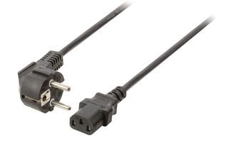 Schuko Power Cable Angled Schuko Male - IEC-320-C13 1.80 m Black - Valueline VLET10000B18