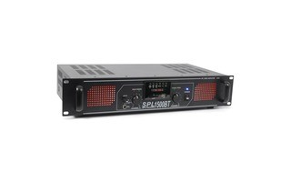 SkyTec SPL 1500BTMP3 Amplificador con LEDs Rojo + EQ Negro