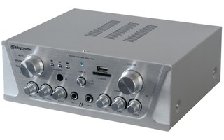 SkyTronic Amplificador Karaoke FM/USB/SD Plata