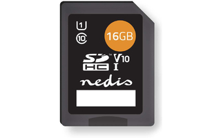 Tarjeta de Memoria - SDHC - 16 GB - Escritura de hasta 80 Mbps - Clase 10 - Nedis MSDC16100BK