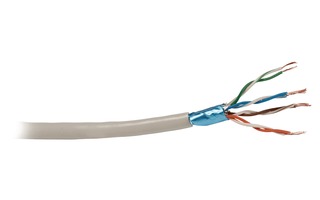 Cable de red UTP CAT5e trenzado bobina de 100 m en color gris