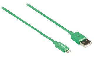 Cable USB de sincronización y carga, Lightning macho – USB A macho, 1,00 m, verde