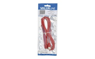 Cable USB de sincronización y carga, Lightning macho – USB A macho, 2,00 m, rojo