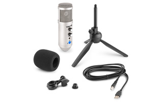 Vonyx CM320S Studio Microphone USB Titanium with Echo