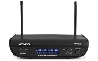 Vonyx WM82C Digital UHF 2-Channel Wireless Microphone Set with handheld & bodypack