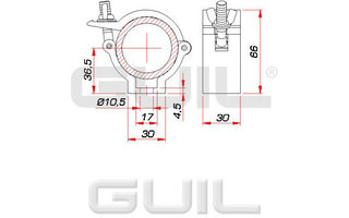 Guil ABZ-00 Abrazadera para tubo de ø 48 - 50 mm (aluminio)