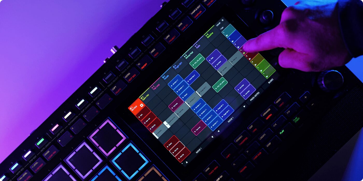 Clip Matrix en la pantalla multitáctil de la MPC Live III