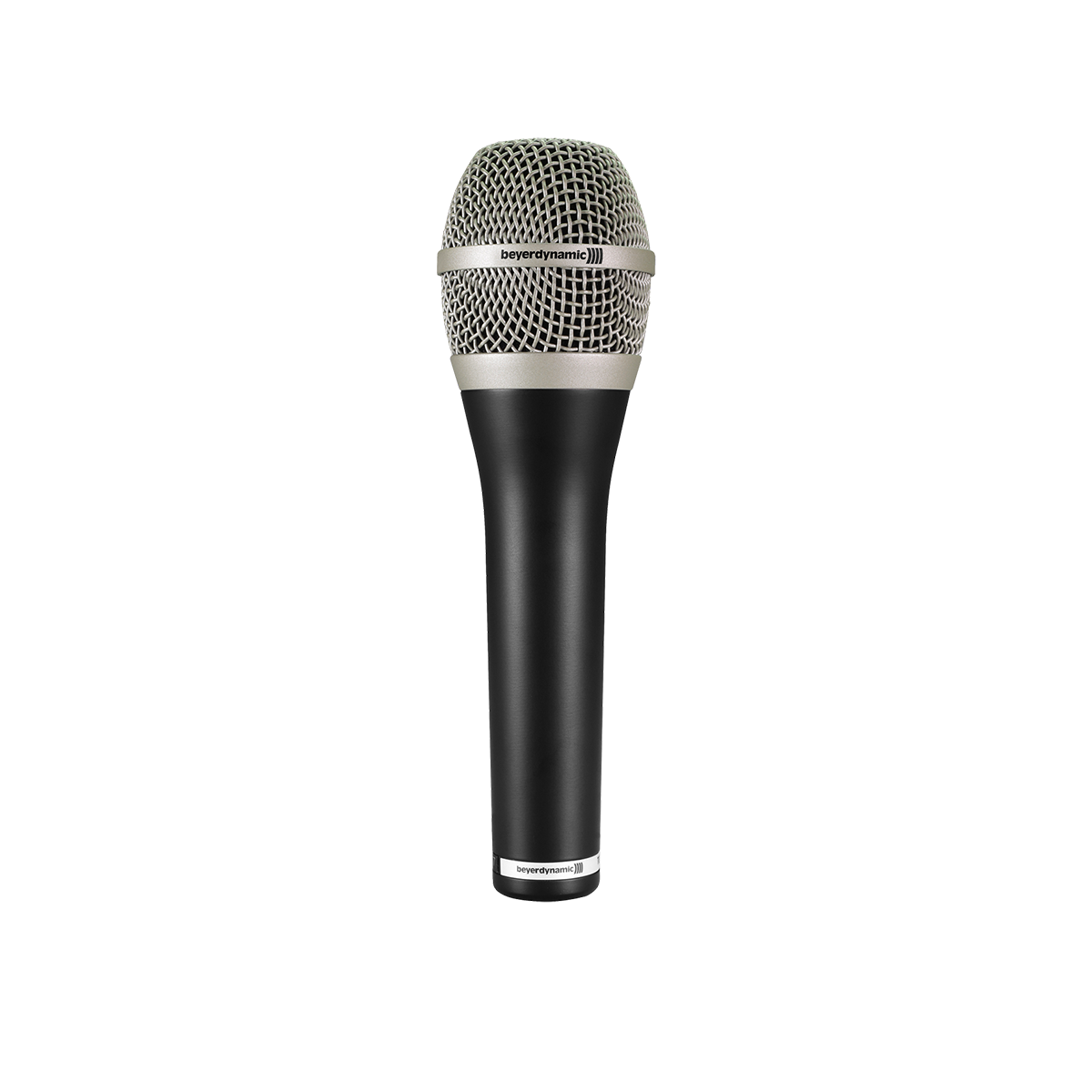 Microfone Beyerdynamic TG V50 sem interruptor, com grelha metálica e logótipo beyerdynamic na base
