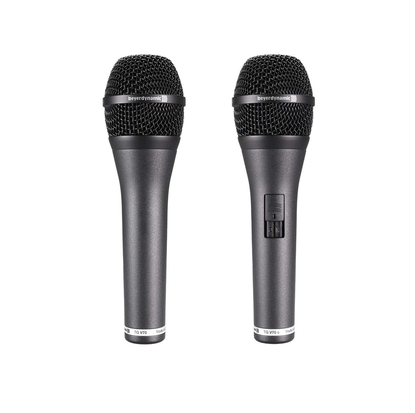 Beyerdynamic TG V70 e TG V70 s lado a lado: o da direita, com interruptor