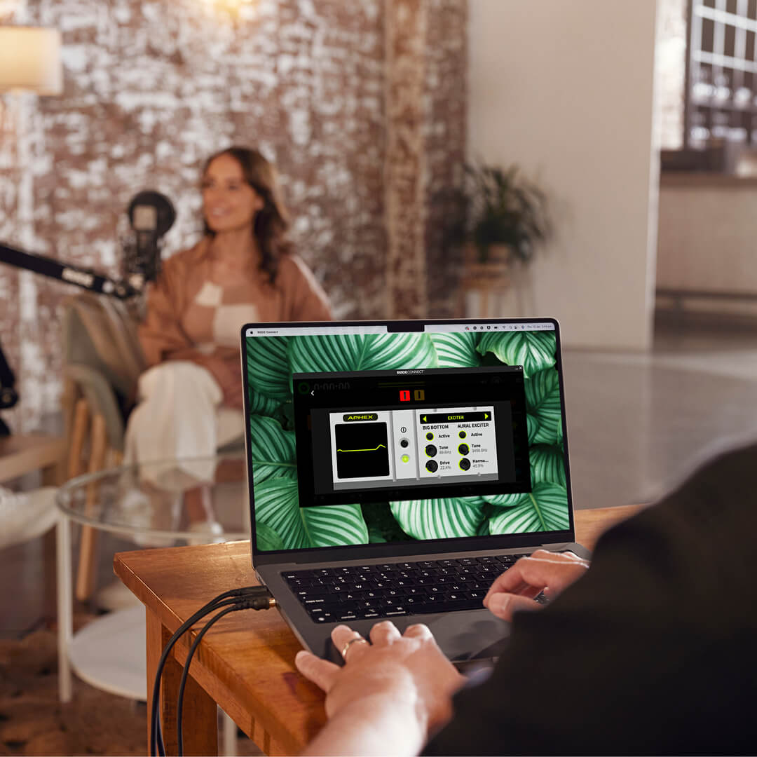 Grabación de podcasts con NT1 de 5.ª generación en RØDE Connect